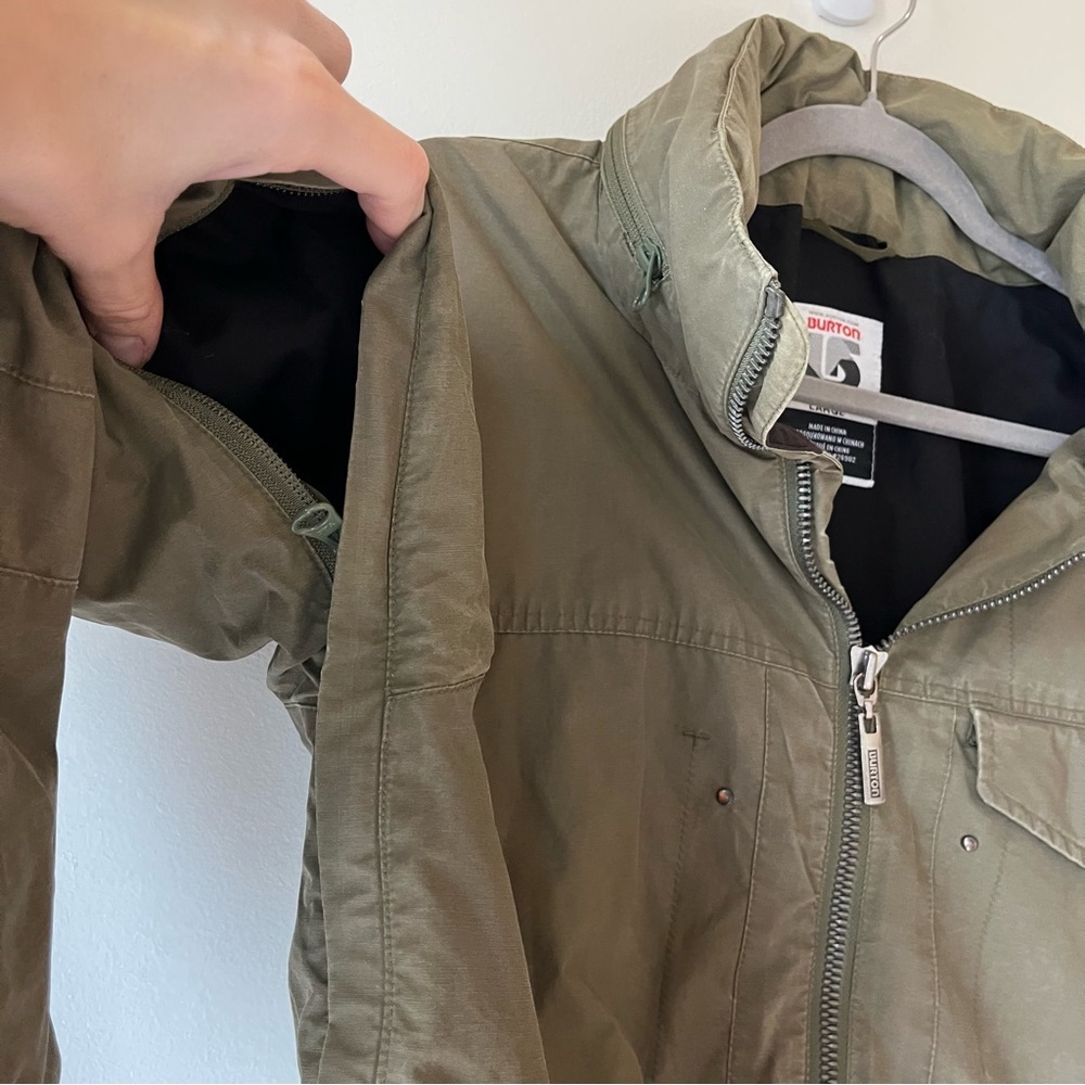 Burton Snowboards Men’s Olive Green Zip Jacket Size Large – Repair Project - Picture 10 of 13